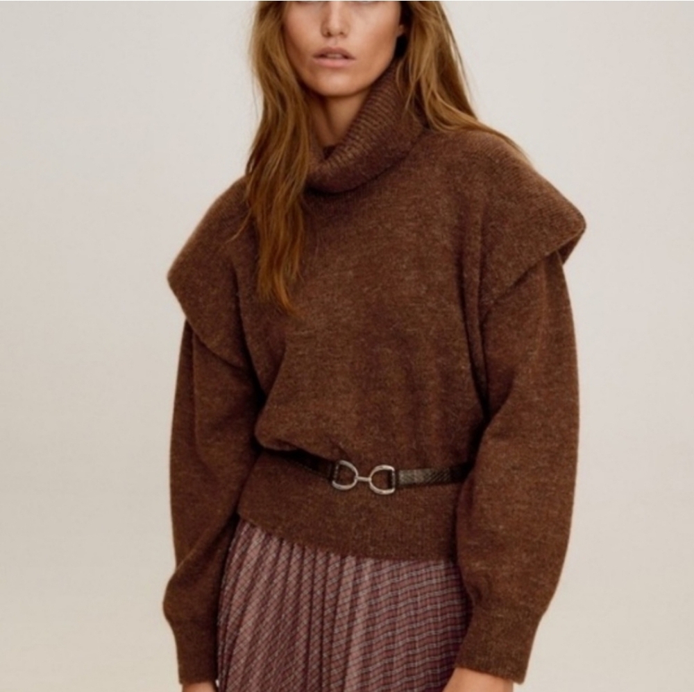 Mango MNG Boxy fit Padded Shoulder Sweater